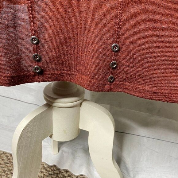 Simply Noelle XL rust orange rolled sleeve tunic - Picture 2 of 6